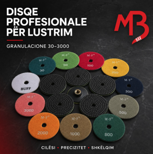 Disqe Profesionale për Lustrim (M-F Granulacione 30-3000 & BUFF)